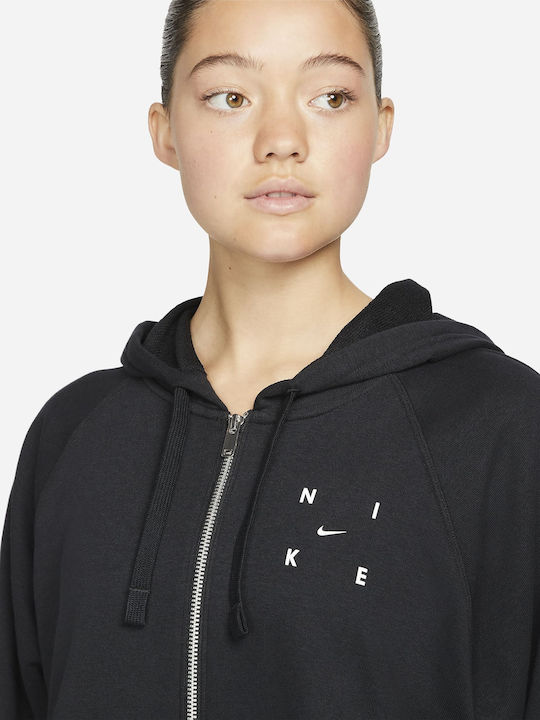 Dri-Fit Get Fit Damen Sweatshirtjacke Kapuzen Schwarz