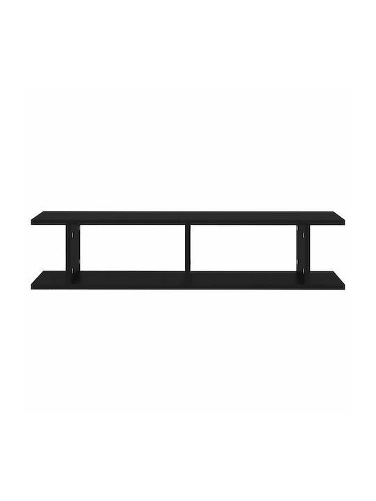Black Wall Shelves (2 Pieces) 90x18x20 cm