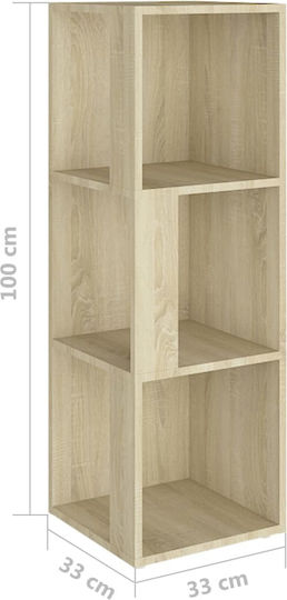 Ъглова Библиотека Sonoma Дъб 33x33x100см