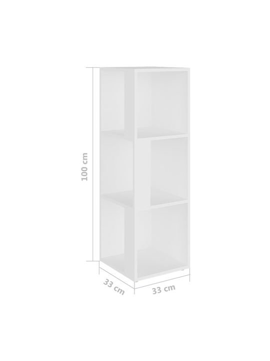 Bibliothek Weiß 33x33x100cm