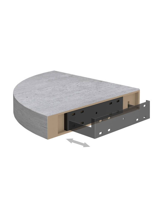 Corner Shelf Wall Grey Concrete 25x25x3.8cm