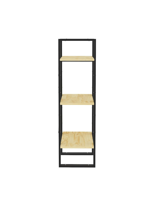 Shelving Unit Floor Natural - Black 40x30x105cm