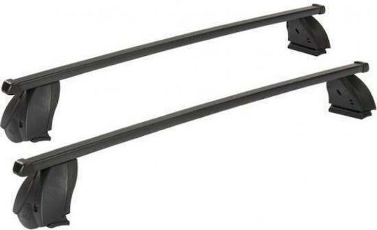 Cam Metallic Car Roof Bars 112cm for Citroen C1 5D Set with Roof Rack Legs Black