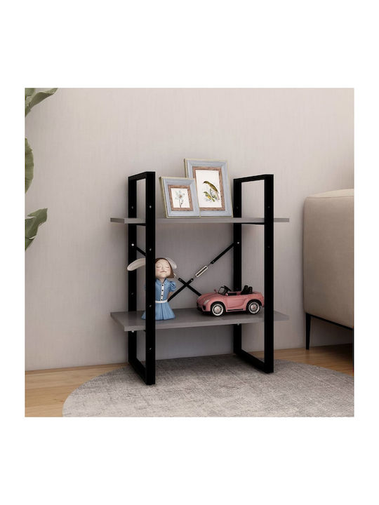 Bibliotecă Gri - Negru 60x30x70 cm