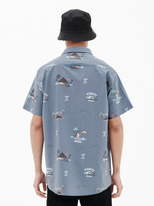 Short-sleeved Shirt Floral Blue