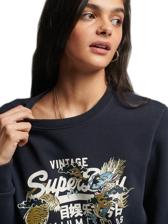 Superdry Narrative Women's Sweatshirt Navy Blue