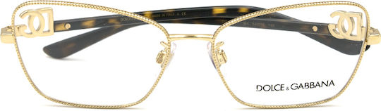 Dolce & Gabbana Γυναικείος Μεταλλικός Σκελετός Γυαλιών Πεταλούδα σε Χρυσό Χρώμα DG1338 1354