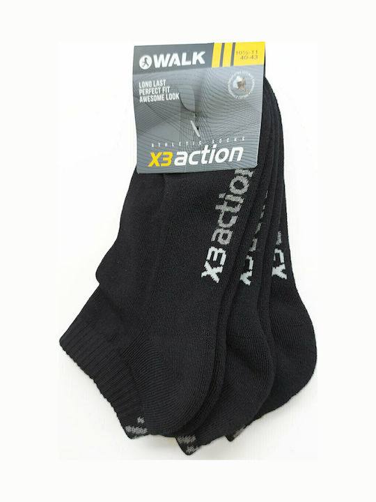 Walk X3 In Action Μονόχρωμες Κάλτσες 3Pack Walk X3 In Action Μονόχρωμες Κάλτσες 3Pack