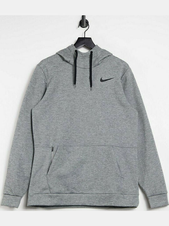 Dri-Fit Φούτερ με Κουκούλα Γκρι