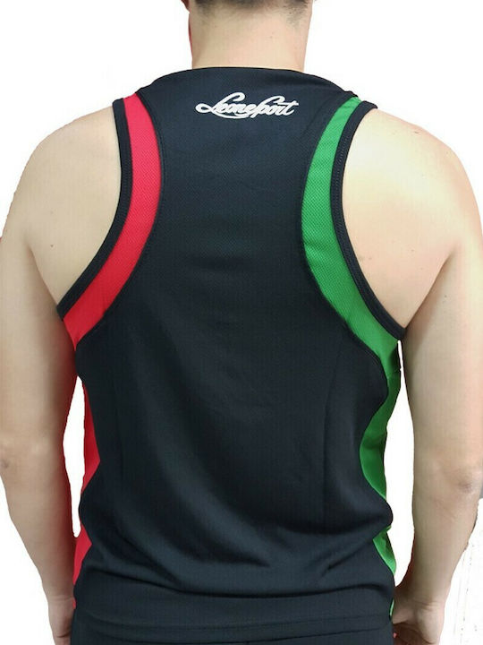 Leone talia Singlet Ανδρική Αμάνικη Μπλούζα AB721 για Boxing Μαύρη