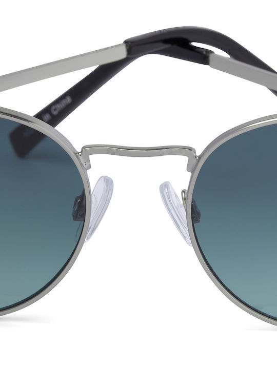 Jack & Jones 12184899 Sunglasses with Metal/Metallic Metal Frame and Turquoise Lens 12184899