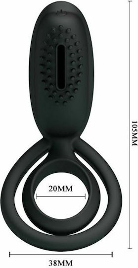 Pretty Love Silicone Vibrating Ring Black