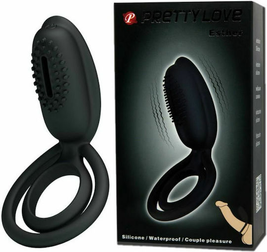 Pretty Love Silicone Vibrating Ring Black