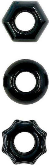 Ns Novelties Renegade Chubbies Set Cock Rings Cock Black 3buc