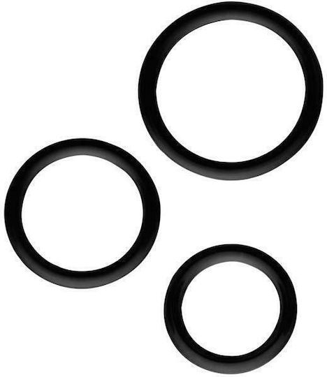 Chisa Novelties Magnum Force Cock Ring Black 3pcs