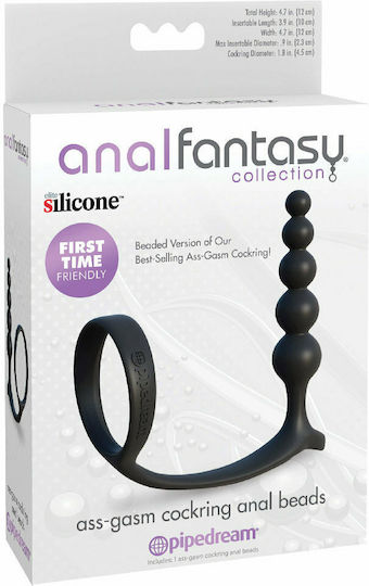 Pipedream AssGasm Cockring Anal Beads Black
