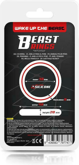 IntoYou Beast Rings Ribbon Silicone Cock Ring 36mm Cock Ring Schwanz Silikon Black / Red