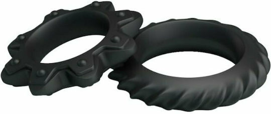 Baile Kit Silicone Flowering Cockrings Black 2pcs