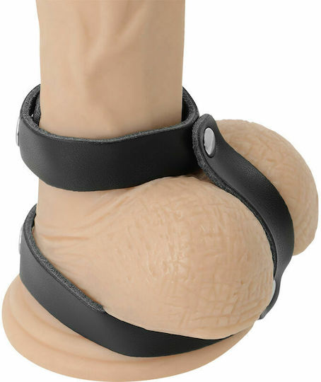 Darkness Cock Harness Adjustable Leather Penis & Testicles Ring