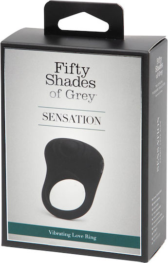 Fifty Shades of Grey Sensation Vibrating Love Δονούμενο Δαχτυλίδι Πέους Σιλικόνης Μαύρο