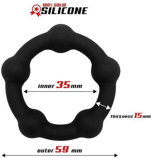 IntoYou Beast Rings Bead Silicone Cock Ring 36mm 3.5cm Black