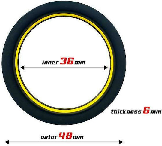 IntoYou Beast Rings Ribbon Silicone Cock Ring 36mm Black / Yellow