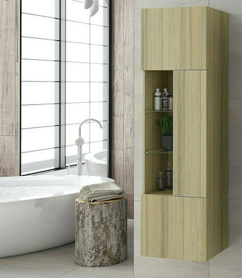 Drop Instinct Cabinet de coloană pentru baie Perete M40xL32xH140cm Natural Oak