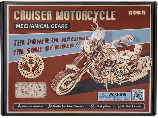 Robotime Παιχνίδι Κατασκευών Ξύλινo Cruiser Motorcycle για Παιδιά 14+ Ετών