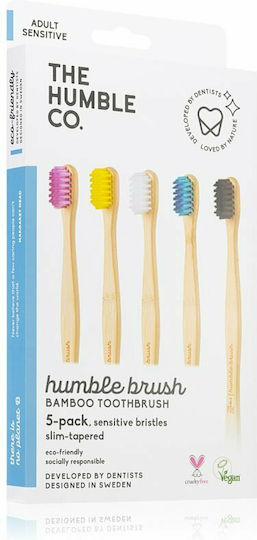 The Humble Co. Bamboo Toothbrush 5-Pack Manual Toothbrush (Random Selection) 5 Pieces