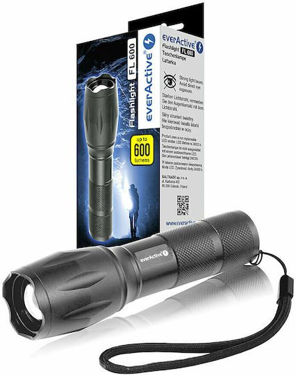 everActive Taschenlampe LED IPX4 mit maximaler Helligkeit 600lm Schwarz