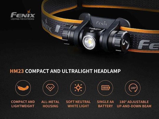 Fenix Headlamp LED IP68 with Maximum Brightness 240lm HM23 Black