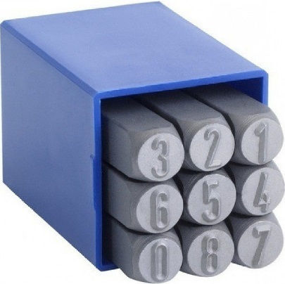 Luckhaus Zahlen Schlagzahlen 7mm 30-534007 Geschlagene Buchstaben Handwerkzeug-Set 9Stück