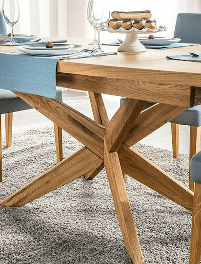 Vella Tisch Speisesaal Ausziehbar aus Massivholz Eiche 160(+50)x95x77cm