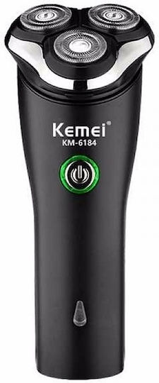 Kemei KM-6184 Περιστρεφόμενη Ξυριστική Μηχανή Προσώπου Επαναφορτιζόμενη