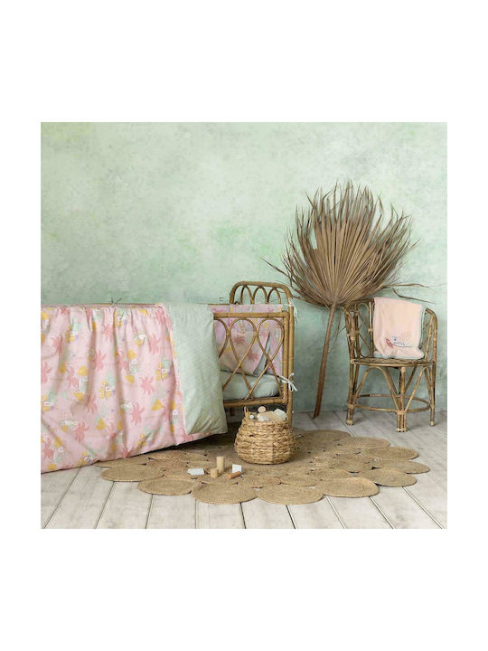 Nima Set Baby-Bettlaken Für Wiege Baumwolle Little Paradise Rosa 2Stück 70x110cm