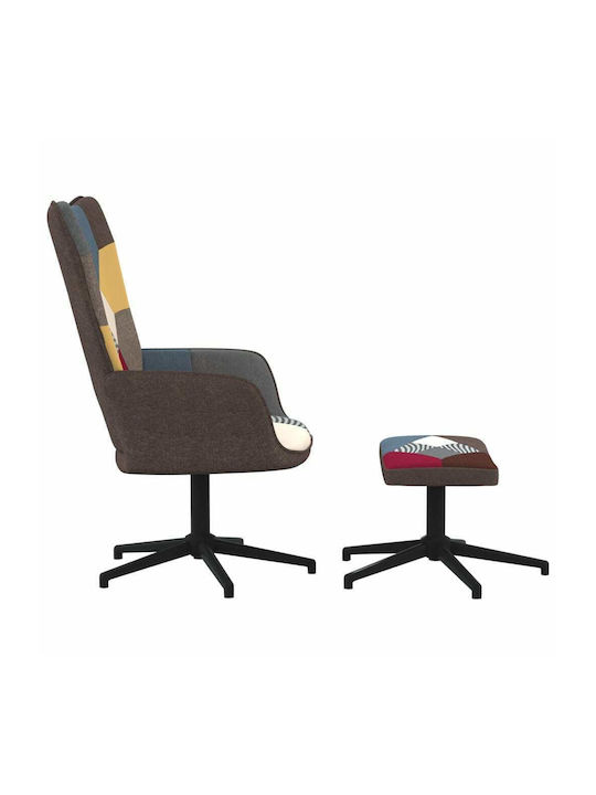 Bergère cu Puf Multicolor 62x68x98cm