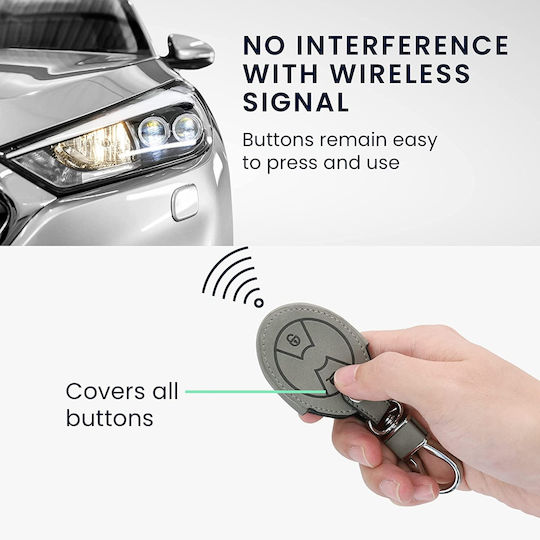 Silicone Car Key Cover Case Brushed Heart with 3 Buttons for Mini Cooper Gray