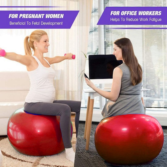 Sports Yoga Μπάλα Pilates 55cm σε Ροζ Χρώμα