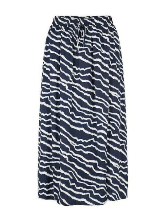 High-waisted Midi Skirt Navy Blue