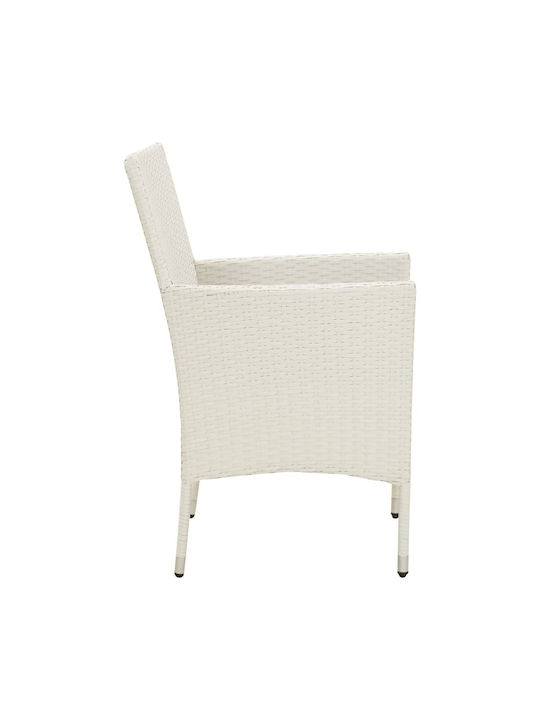 Außenstuhl Rattan White mit Kissen 4Stück 61x60x88cm.