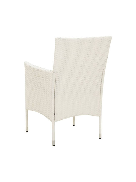 Außenstuhl Rattan White mit Kissen 4Stück 61x60x88cm.