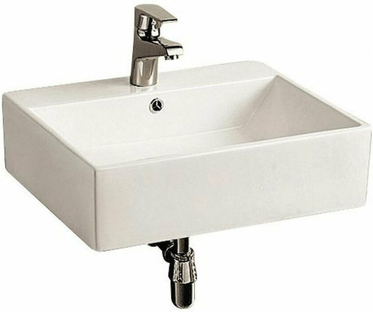 Pyramis Lobelia Επικαθήμενος Νιπτήρας Πορσελάνης 52x43x14cm Λευκός Pyramis Lobelia Επικαθήμενος Νιπτήρας Πορσελάνης 52x43x14cm Λευκός