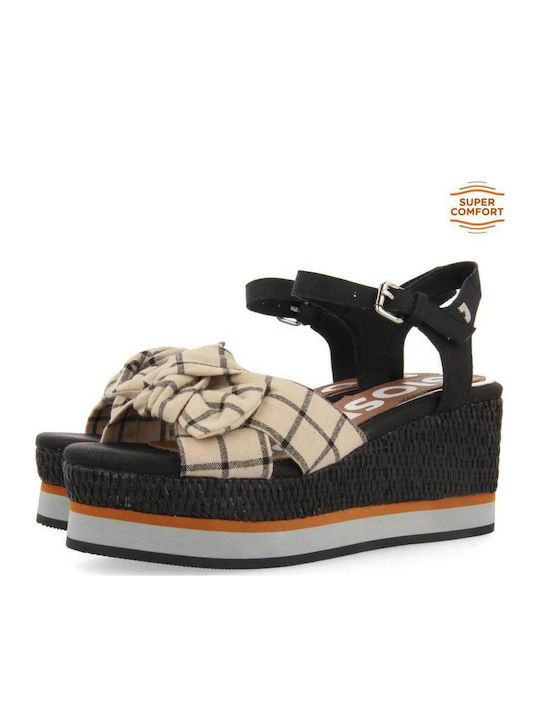 Women's Leather Ankle Strap Platforms Ivory