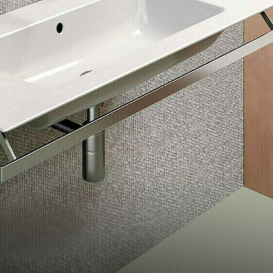 GSI PAPRD 82 Ράγα Μπάνιου Μονή Επιτοίχια με Βίδες ​82x46cm Ασημί