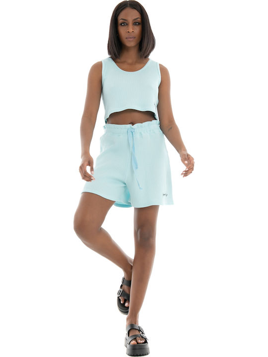 Women's Summer Crop Top Cotton Sleeveless Pistachio
