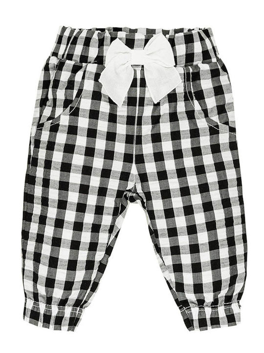 Baby pants plaid white black EMC BZ6639 for girls (9-24 months)