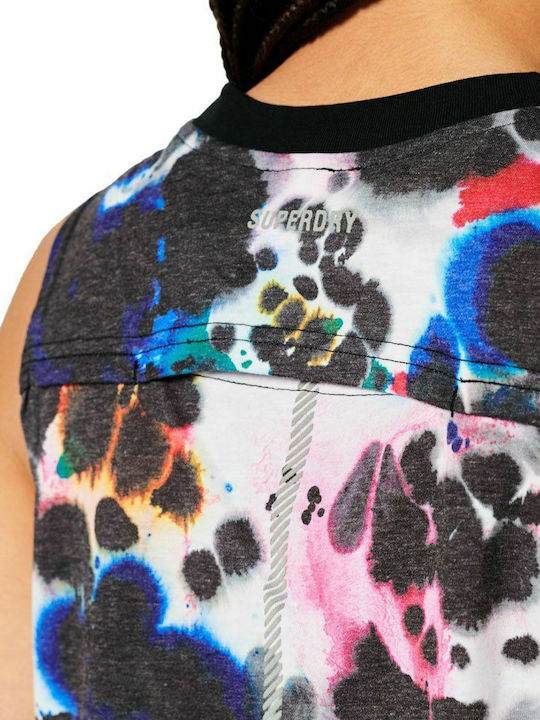 Superdry Crop Top Sportiv pentru Femei fără Mâneci Albastru marin