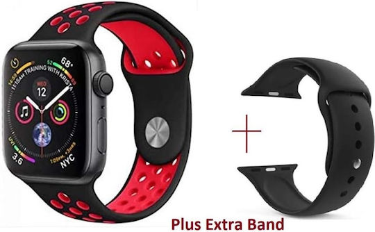 T55 Smartwatch mit Pulsmesser (Black/Red)