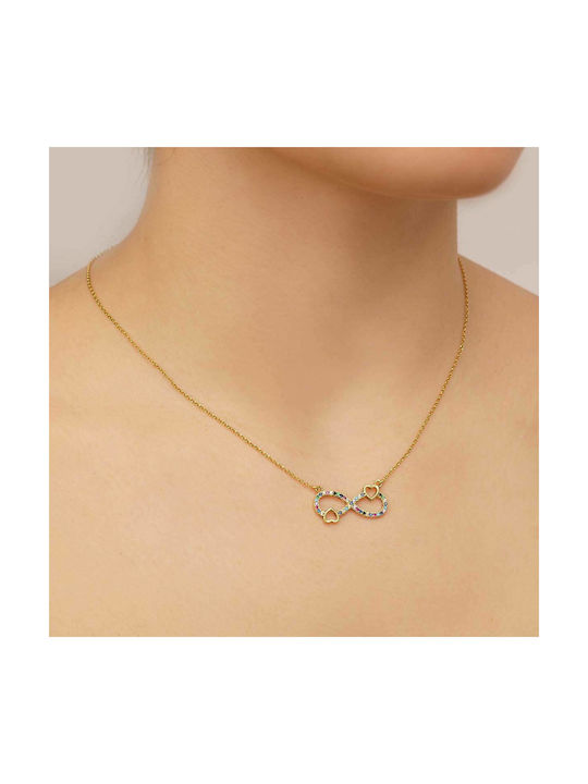 Excite-Fashion Necklace Infinity from Gold Plated Silver with Zircon