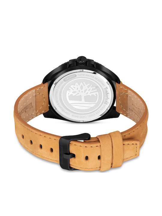 Timberland Milinocket Men's Watch 44mm Battery with Brown Leather Strap